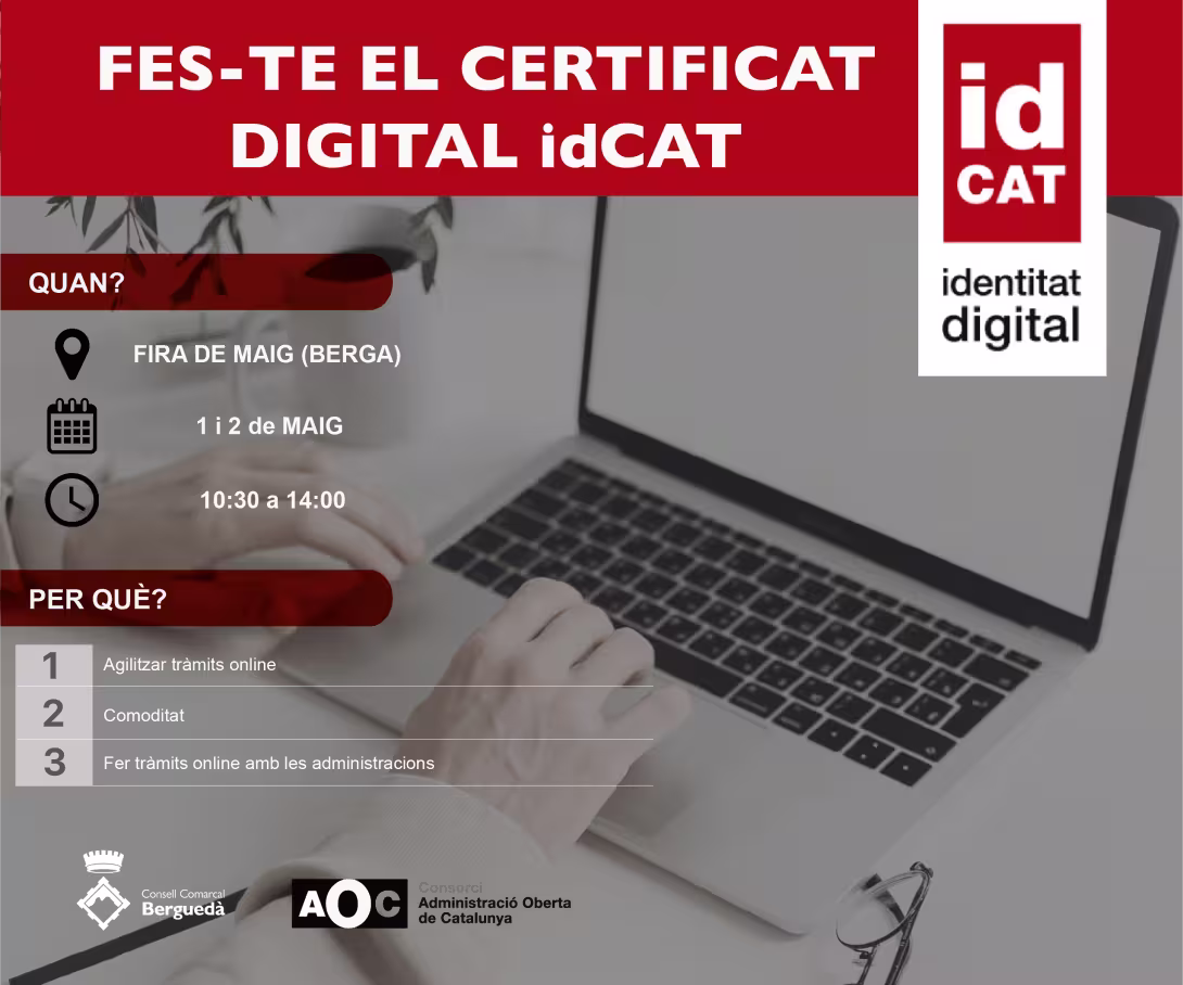 Cartell tramitació idCAT a la Fira de Maig